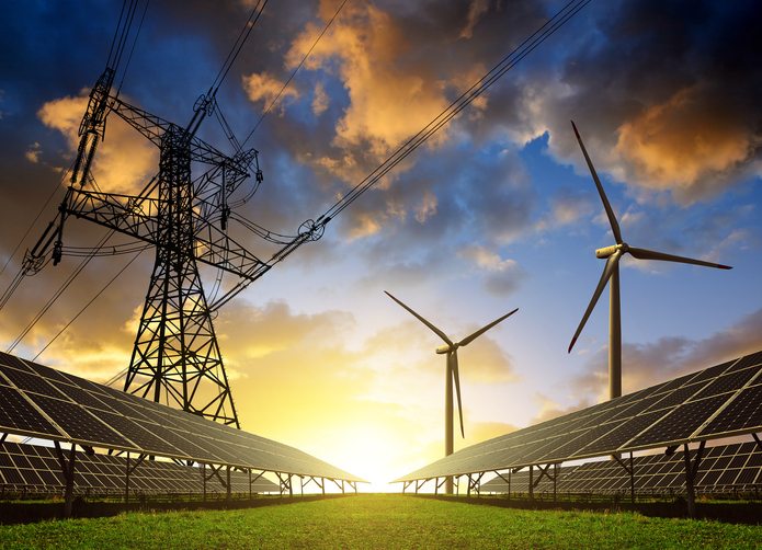 Solar panels with wind turbines